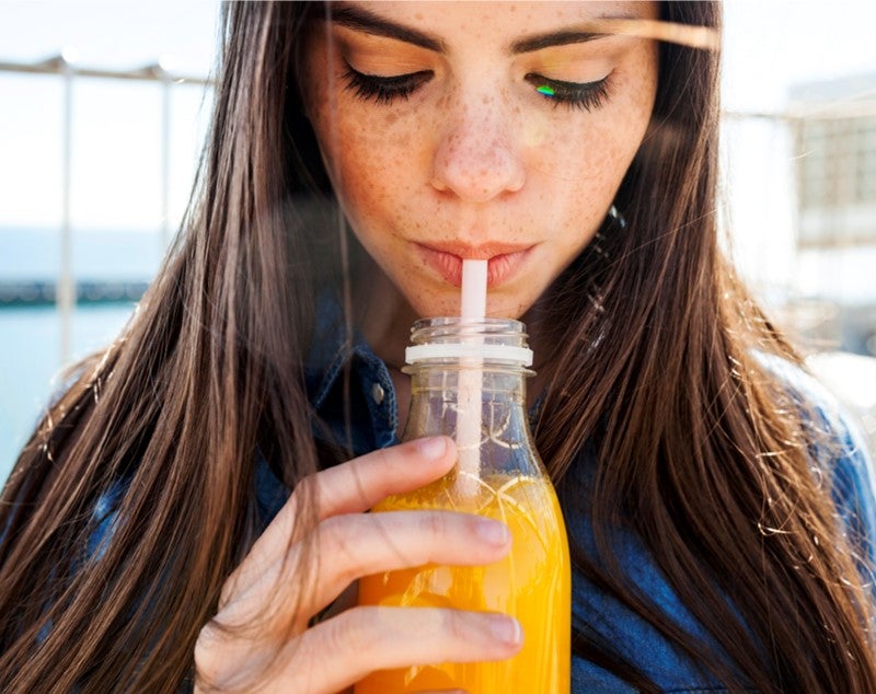 A girl drinking Sjora