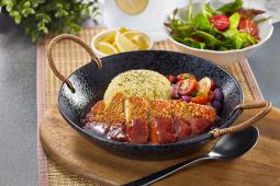 Harvest Gourmet Schnitzel Hainanese Chop Style with Garlic Egg Fried Rice