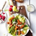 Lentesalade met gegrilde stukjes asperges